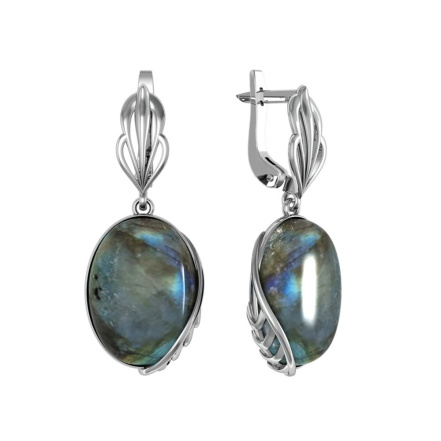 Серьги из Серебра 925 Приволжский ювелир арт. 351551-LB, Родирование.