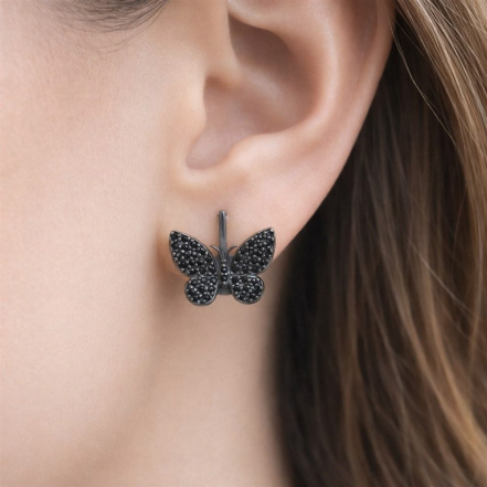 Серьги из Серебра 925 Приволжский ювелир арт. 354015-SH73, чёрный оксид.