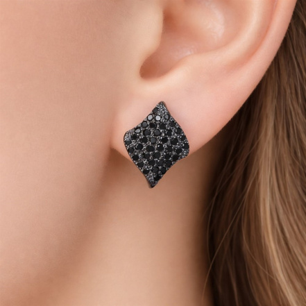 Серьги из Серебра 925 Приволжский ювелир арт. 354273-FA73, чёрный оксид.