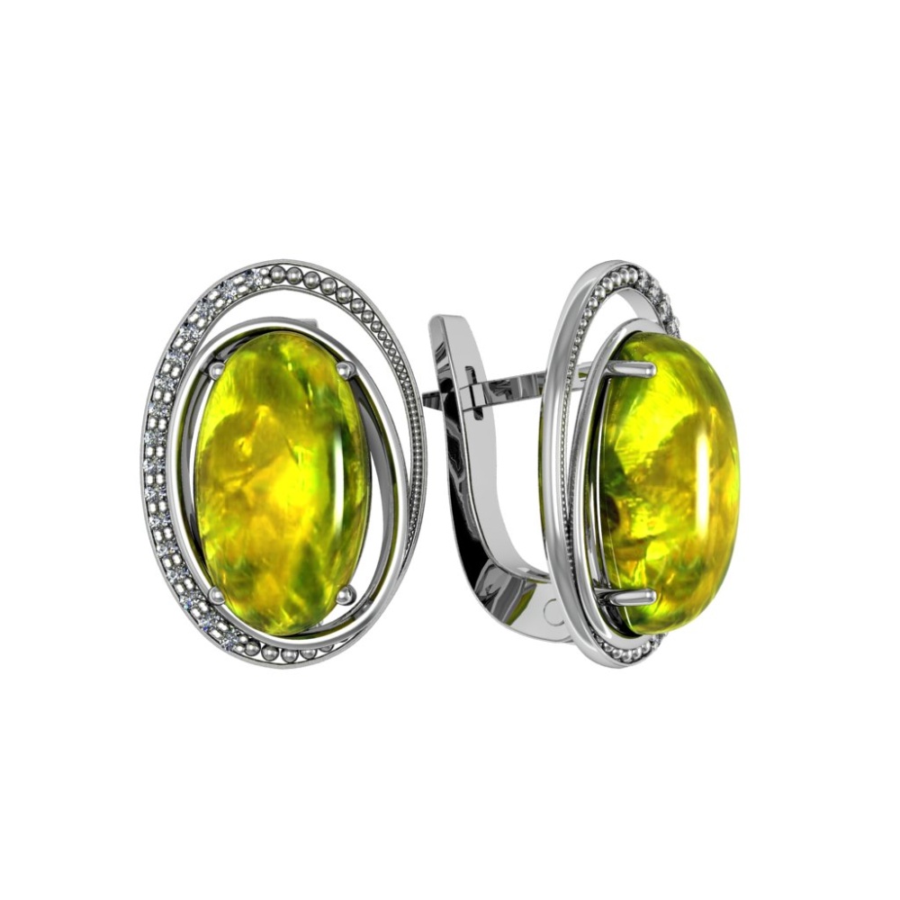 Серьги из Серебра 925 Приволжский ювелир арт. 361014-FA11YN22, Родирование.