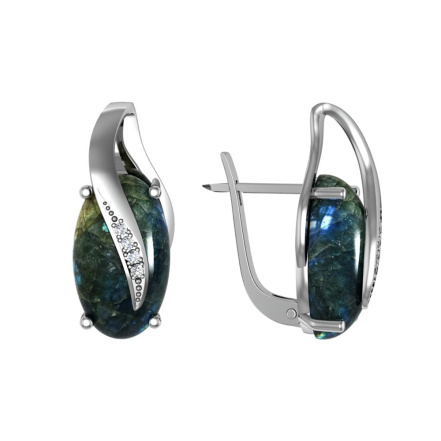 Серьги из Серебра 925 Приволжский ювелир арт. 361029-FA11LB, Родирование.