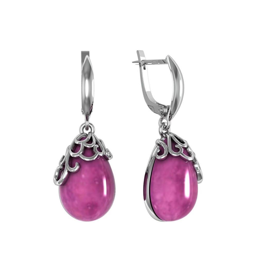 Серьги из Серебра 925 Приволжский ювелир арт. 361094-KV03, Родирование.