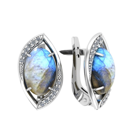 Серьги из Серебра 925 Приволжский ювелир арт. 361183-FA11LB, Родирование.