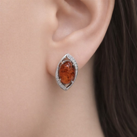 Серьги из Серебра 925 Приволжский ювелир арт. 361183-FA11YN, Родирование.