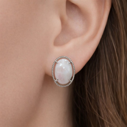 Серьги из Серебра 925 Приволжский ювелир арт. 361227-NT, Родирование.