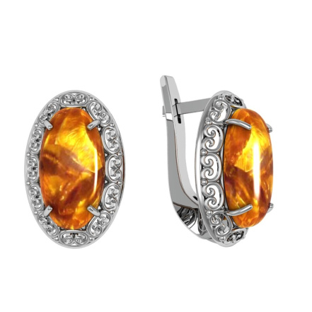 Серьги из Серебра 925 Приволжский ювелир арт. 361323-YN, Родирование.