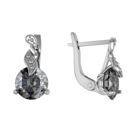 Серьги из Серебра 925 Приволжский ювелир арт. 361336-GH73, Родирование.