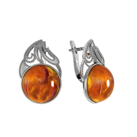 Серьги из Серебра 925 Приволжский ювелир арт. 361349-YN, Родирование.