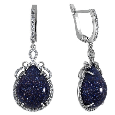 Серьги из Серебра 925 Приволжский ювелир арт. 361370-AV55FA11, Родирование.