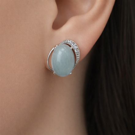 Серьги из Серебра 925 Приволжский ювелир арт. 361429-AQFA11, Родирование.