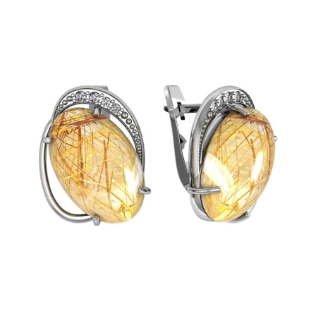 Серьги из Серебра 925 Приволжский ювелир арт. 361429-FA11VL, Родирование.