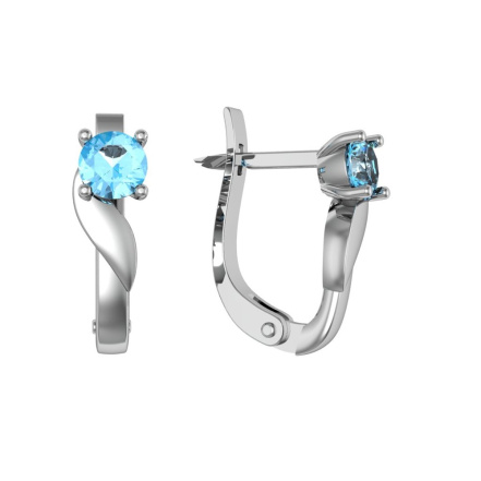 Серьги из Серебра 925 Приволжский ювелир арт. 361443-TP15, Родирование.