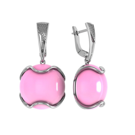 Серьги из Серебра 925 Приволжский ювелир арт. 361506-KR46, Родирование.