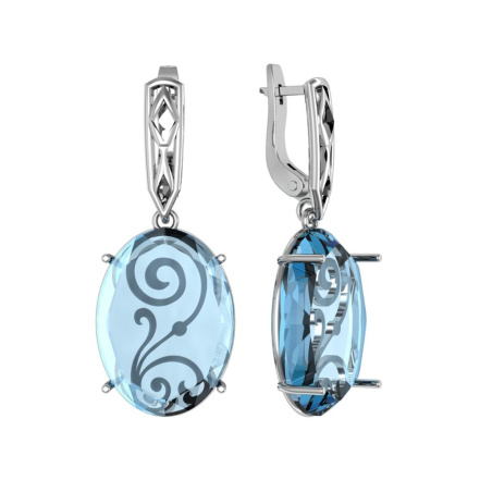 Серьги из Серебра 925 Приволжский ювелир арт. 361536-FA77, Родирование.