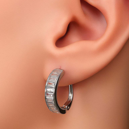 Серьги из Серебра 925 Приволжский ювелир арт. 361559-FA11, Родирование.