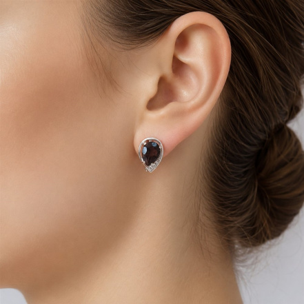 Серьги из Серебра 925 Приволжский ювелир арт. 371206-FA11RT, Родирование.