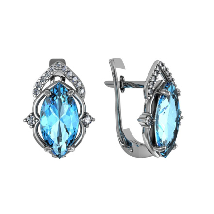 Серьги из Серебра 925 Приволжский ювелир арт. 371785-FA11FA15, Родирование.