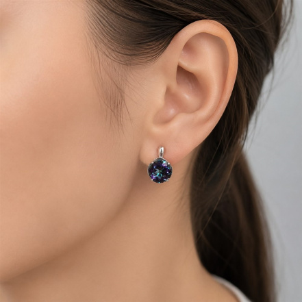 Серьги из Серебра 925 Приволжский ювелир арт. 371799-GH10, Родирование.