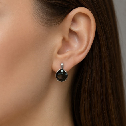 Серьги из Серебра 925 Приволжский ювелир арт. 371799-RT, Родирование.