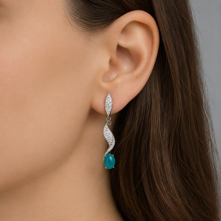 Серьги из Серебра 925 Приволжский ювелир арт. 371818-FA11HK, Родирование.