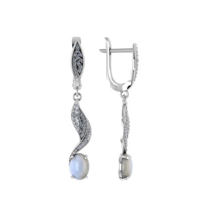 Серьги из Серебра 925 Приволжский ювелир арт. 371818-FA11LN, Родирование.