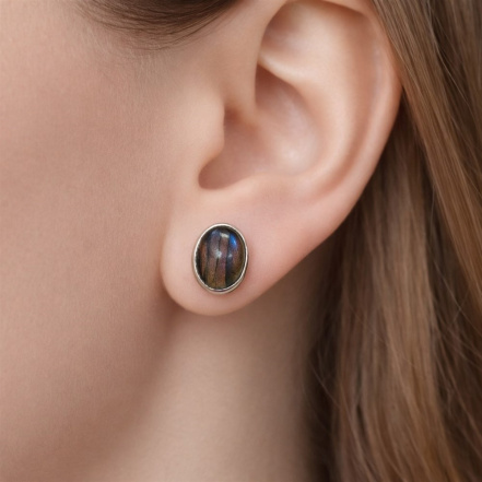 Серьги из Серебра 925 Приволжский ювелир арт. 371879-LB, Родирование.