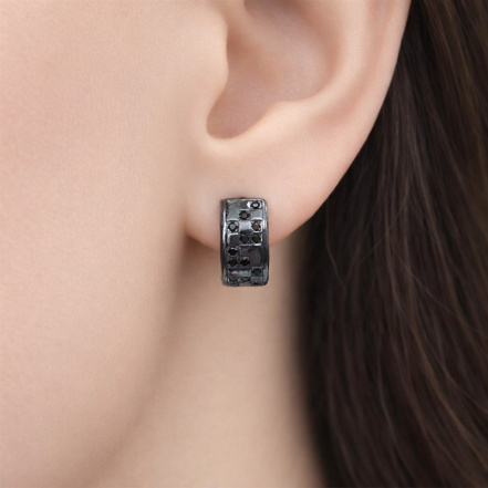 Серьги из Серебра 925 Приволжский ювелир арт. 374165-FA73, чёрный оксид.