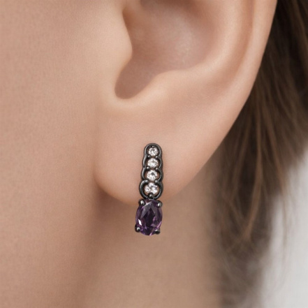 Серьги из Серебра 925 Приволжский ювелир арт. 374182-AM56FA11, чёрный оксид.