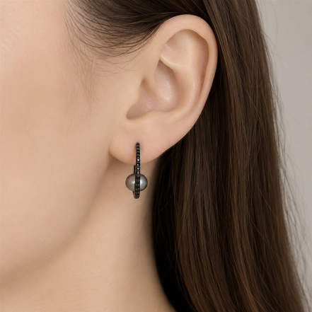 Серьги из Серебра 925 Приволжский ювелир арт. 374405-SH73ZM54, чёрный оксид.