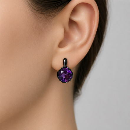 Серьги из Серебра 925 Приволжский ювелир арт. 374799-AM56, чёрный оксид.