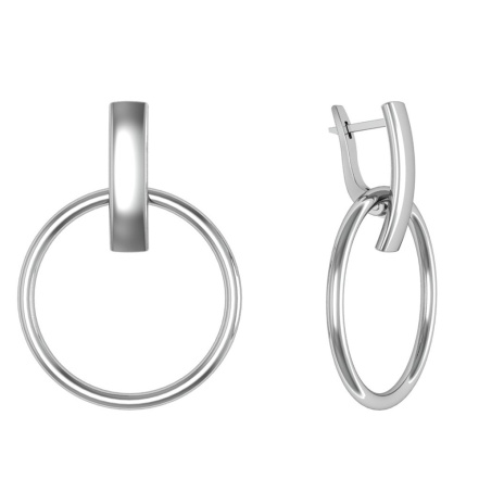 Серьги из Серебра 925 Приволжский ювелир арт. 381500, Родирование.