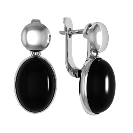 Серьги из Серебра 925 Приволжский ювелир арт. 381631-AG73, Родирование.