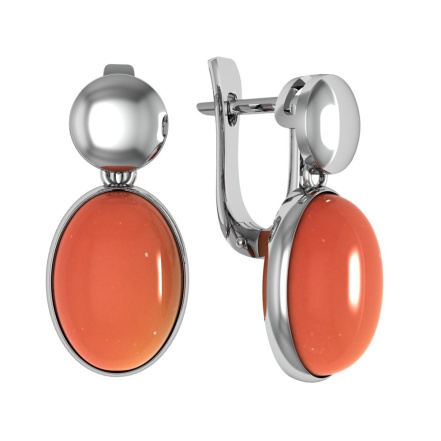 Серьги из Серебра 925 Приволжский ювелир арт. 381631-SR, Родирование.