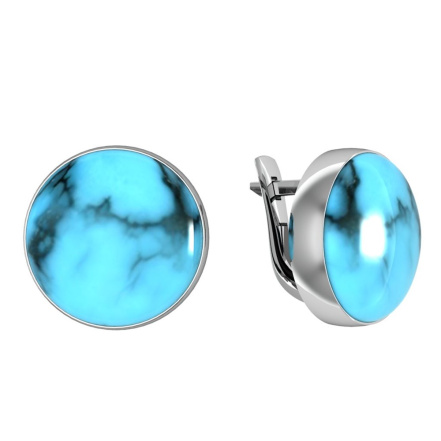 Серьги из Серебра 925 Приволжский ювелир арт. 381655-BZ, Родирование.