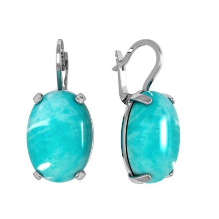 Серьги из Серебра 925 Приволжский ювелир арт. 381660-AZ, Родирование.