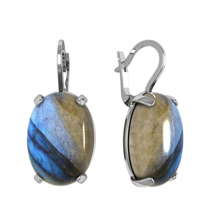 Серьги из Серебра 925 Приволжский ювелир арт. 381660-LB, Родирование.