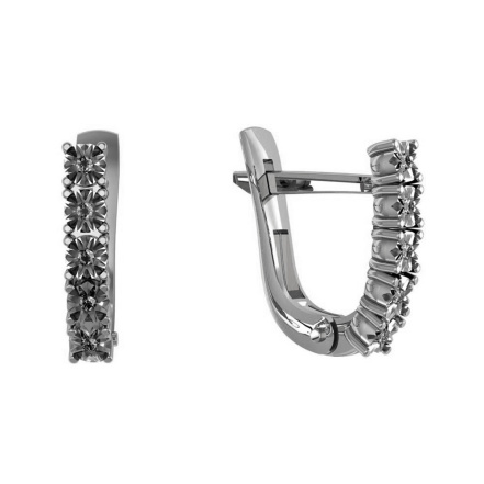 Серьги из Серебра 925 Приволжский ювелир арт. 381852, Родирование.