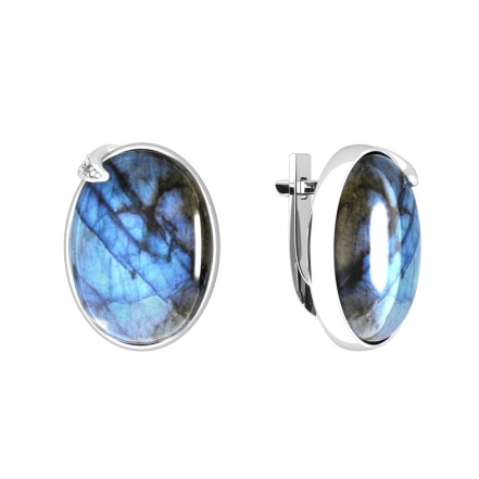 Серьги из Серебра 925 Приволжский ювелир арт. 391311-FA11LB, Родирование.