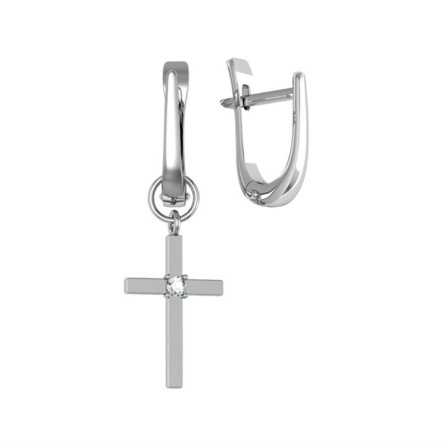 Серьги из Серебра 925 Приволжский ювелир арт. 391603-FA11, Родирование.