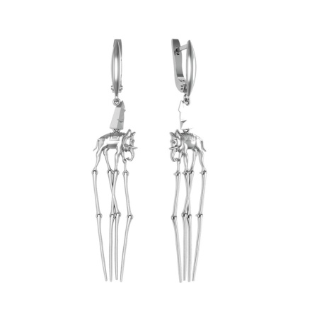 Серьги из Серебра 925 Приволжский ювелир арт. 391722, Родирование.