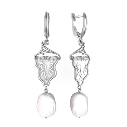 Серьги из Серебра 925 Приволжский ювелир арт. 391724-ZM, Родирование.