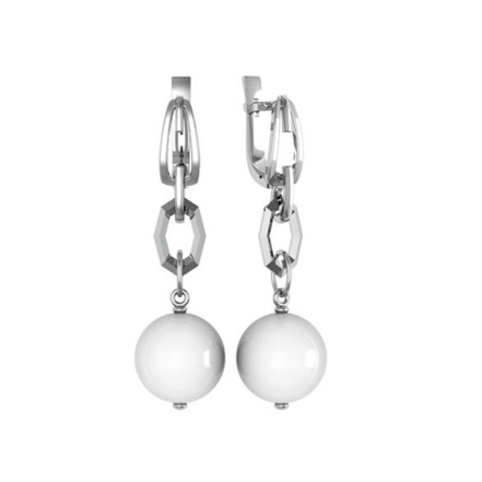 Серьги из Серебра 925 Приволжский ювелир арт. 391779-ZM, Родирование.