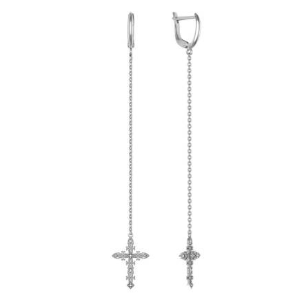 Серьги из Серебра 925 Приволжский ювелир арт. 391848-FA11, Родирование.