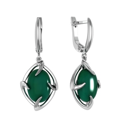 Серьги из Серебра 925 Приволжский ювелир арт. 391903-AG22, Родирование.