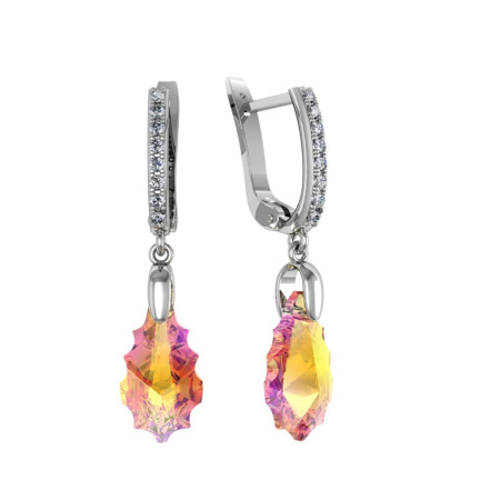 Серьги из Серебра 925 Приволжский ювелир арт. 391918-FA11SW36, Родирование.