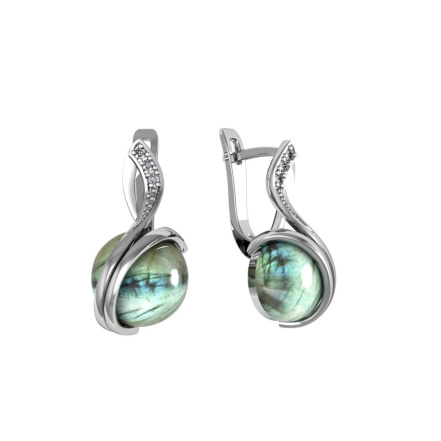 Серьги из Серебра 925 Приволжский ювелир арт. 391944-FA11LB, Родирование.