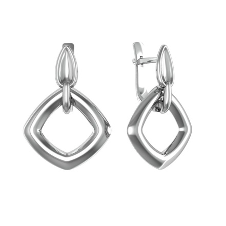Серьги из Серебра 925 Приволжский ювелир арт. 391983, Родирование.