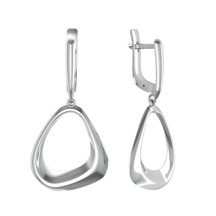 Серьги из Серебра 925 Приволжский ювелир арт. 391987, Родирование.