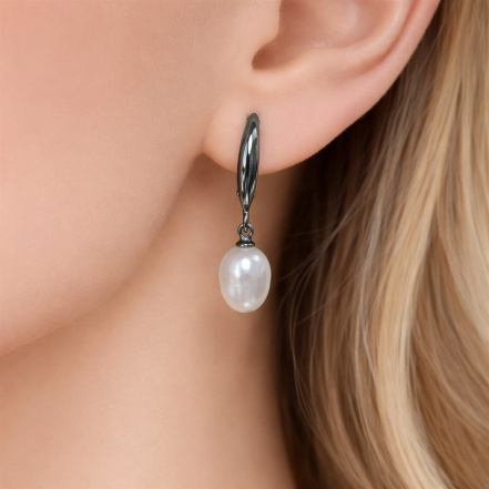 Серьги из Серебра 925 Приволжский ювелир арт. 394495-ZM, чёрный оксид.