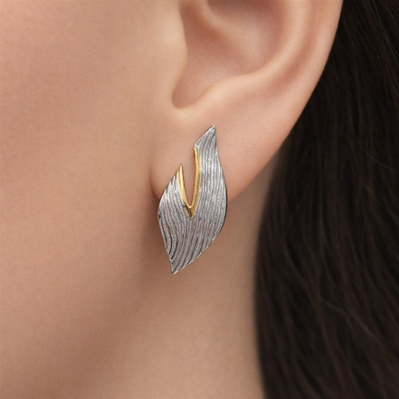 Серьги из Серебра 925 Приволжский ювелир арт. 396558, Родирование + золочение.